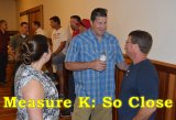 Lemoore Chief of Police Darrell Smith (center) and Lemoore City Manager Andi Welsh and Councilmember Jeff Chedester, wait for returns.